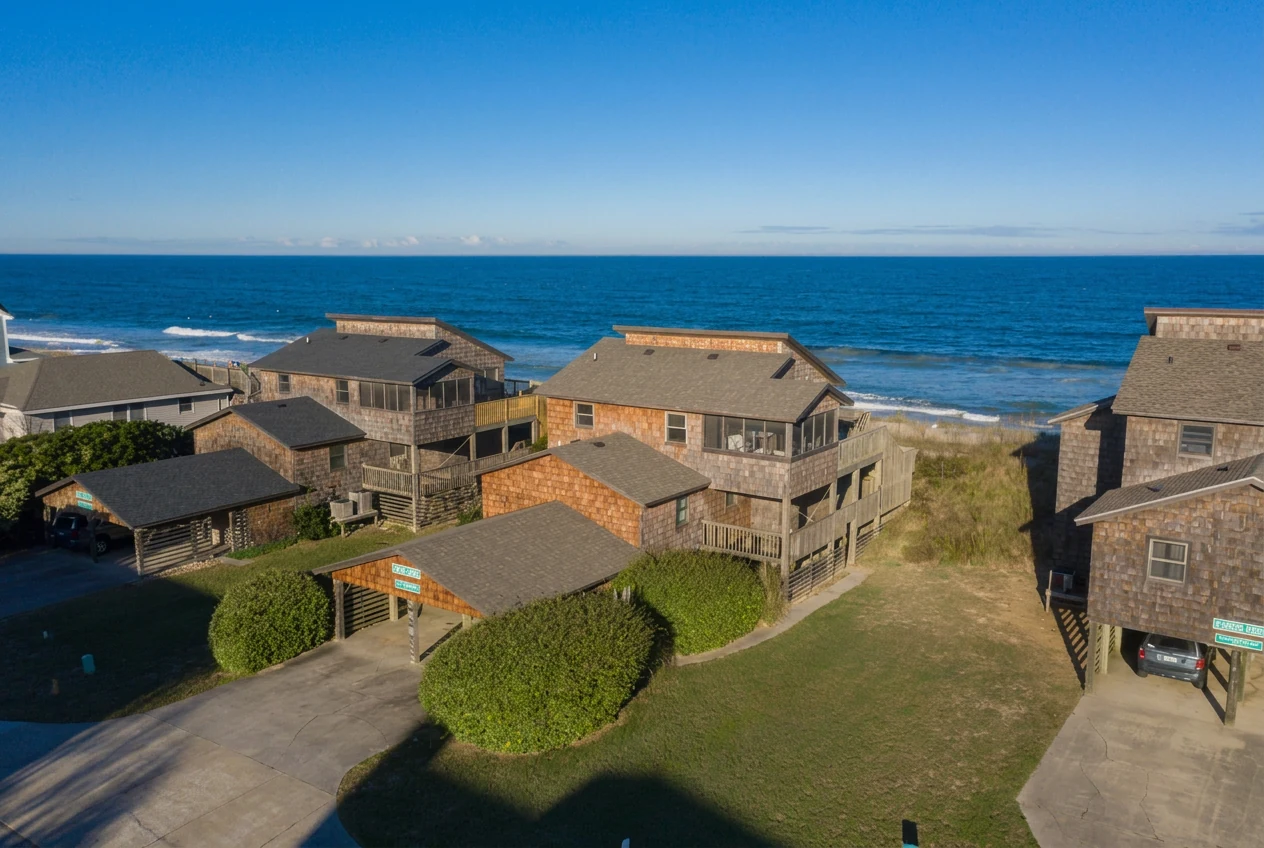 Outer Banks beach house with ocean views from the deck